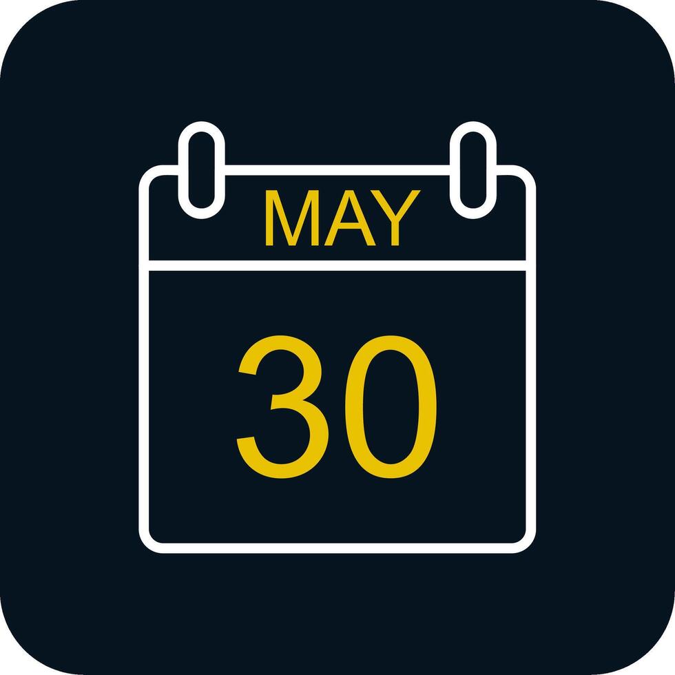 May Line Yellow White Icon vector