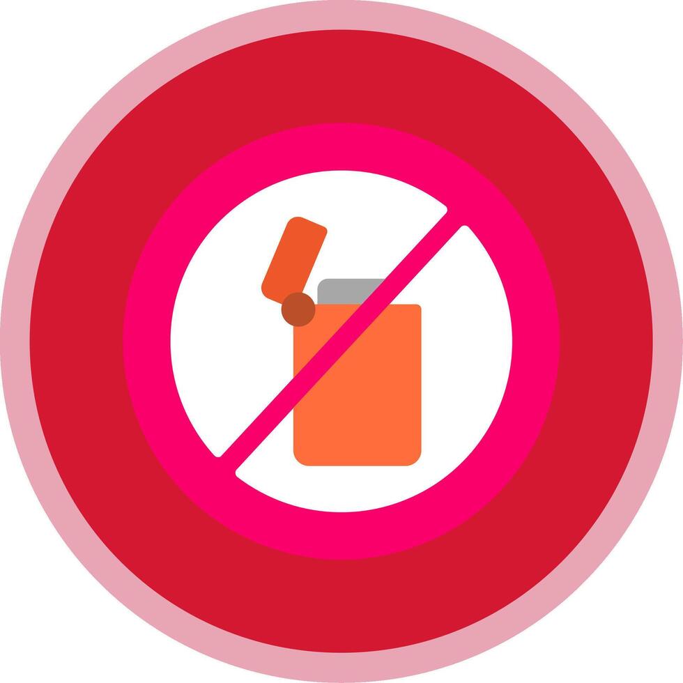 No Lighter Flat Multi Circle Icon vector