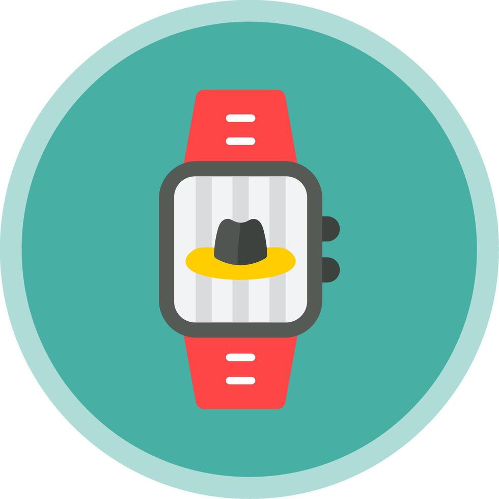 Watch Flat Multi Circle Icon vector