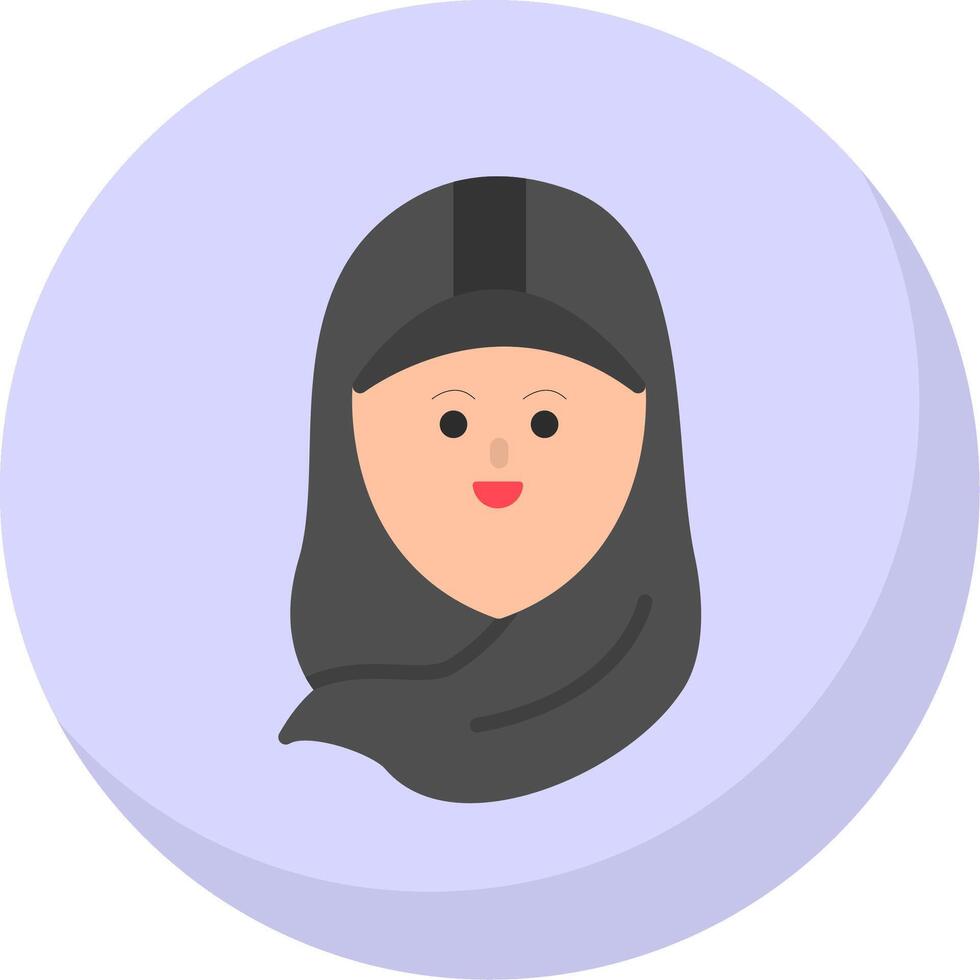 Hijab Gradient Line Circle Icon vector