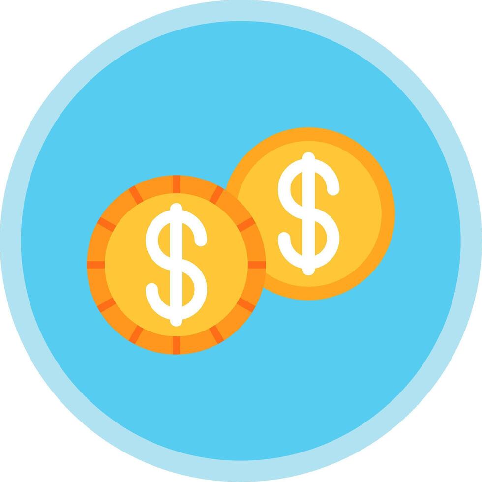 Dollar Flat Multi Circle Icon vector