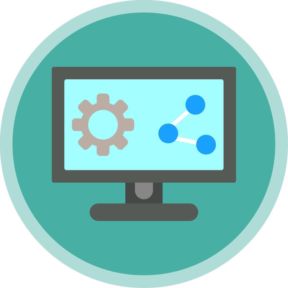 Connection Flat Multi Circle Icon vector
