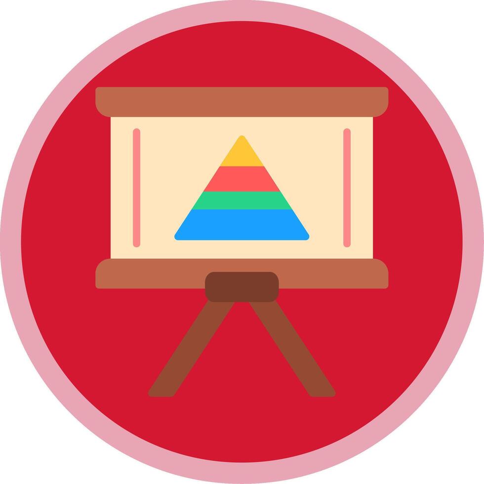 Pyramid Chart Flat Multi Circle Icon vector