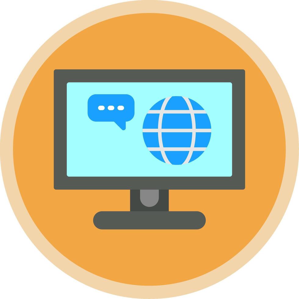 Monitor Flat Multi Circle Icon vector
