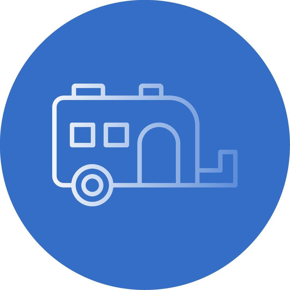 Caravan Flat Bubble Icon vector