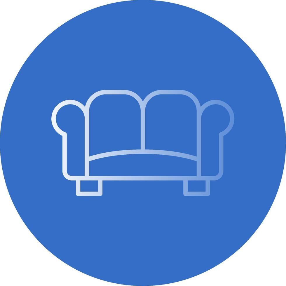 Sofa Gradient Line Circle Icon vector