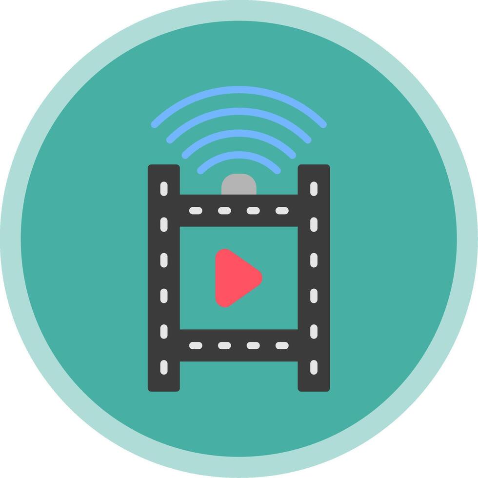 Film Flat Multi Circle Icon vector