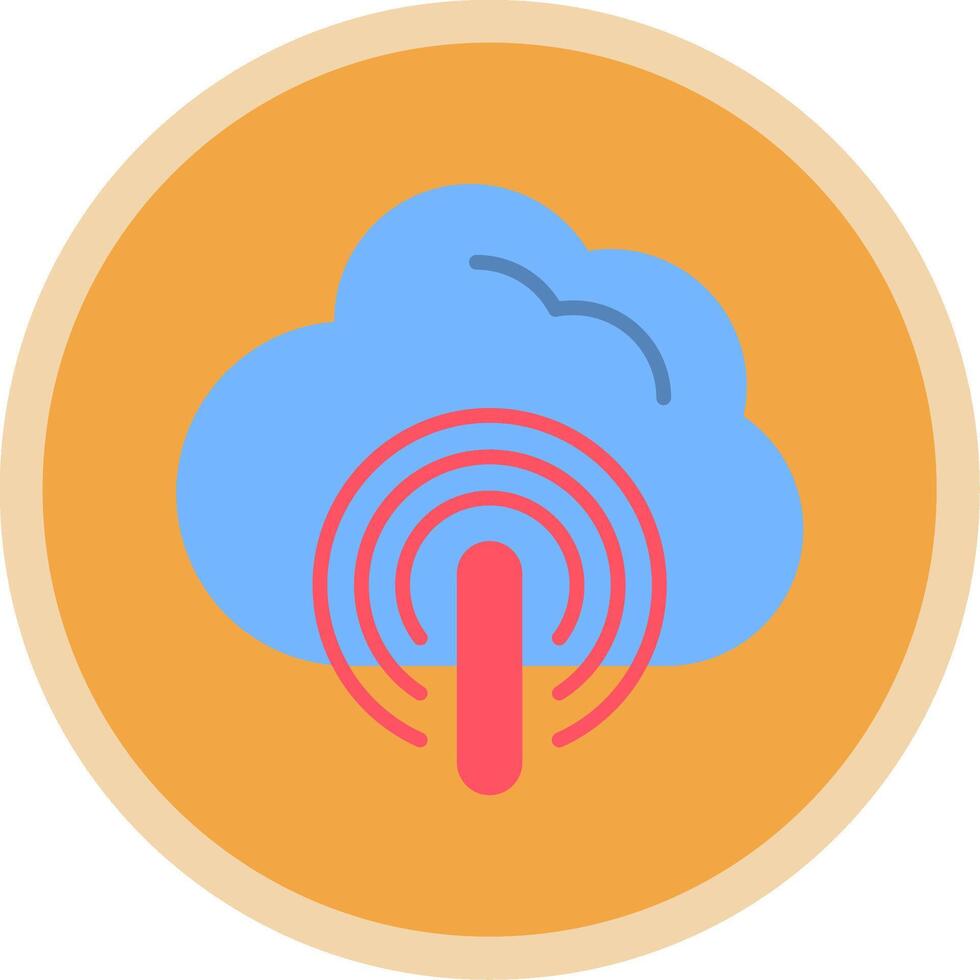 Cloud Flat Multi Circle Icon vector