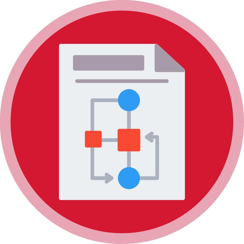 Document Flat Multi Circle Icon vector
