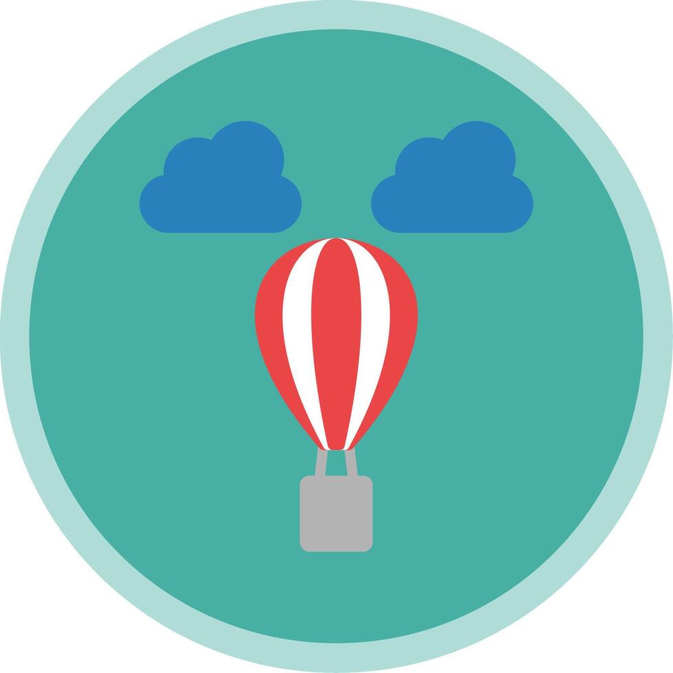 Hot Air Balloon Flat Multi Circle Icon vector