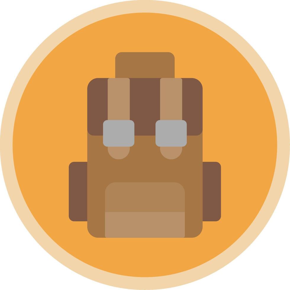 Hiking Back Pack Flat Multi Circle Icon vector