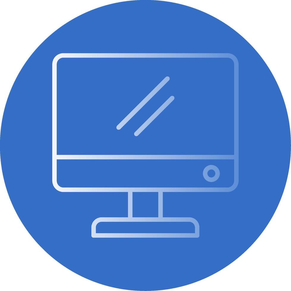 Pc Monitor Flat Bubble Icon vector