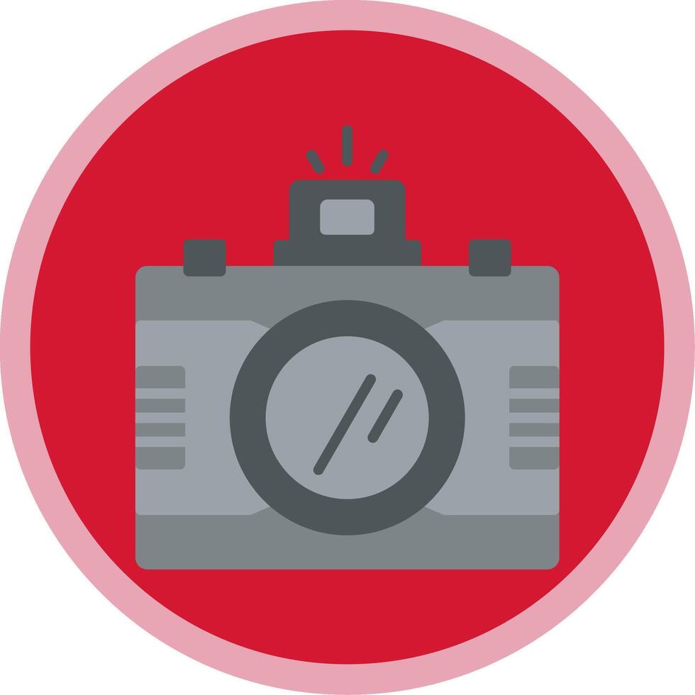 Dslr Camera Flat Multi Circle Icon vector