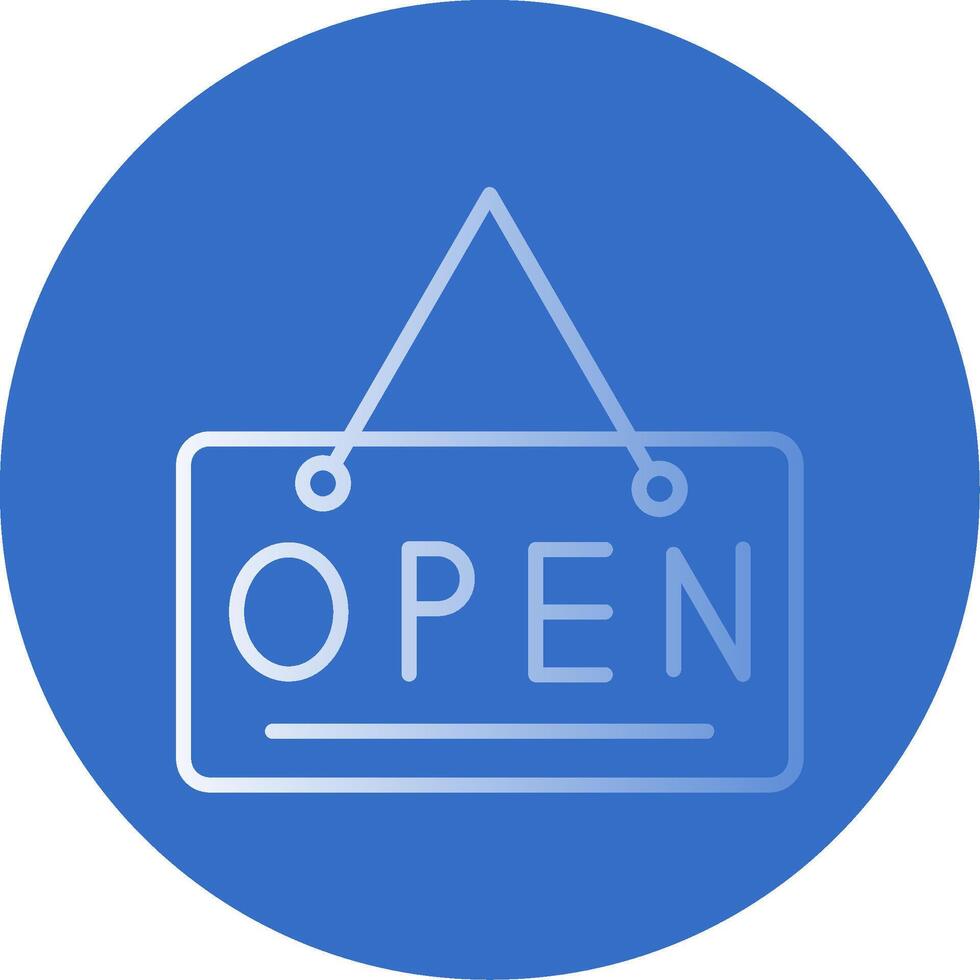 Open Sign Gradient Line Circle Icon vector