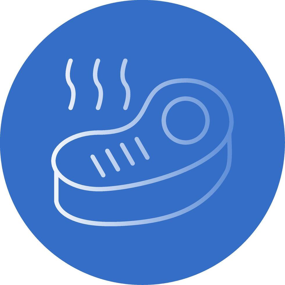 Steak Gradient Line Circle Icon vector
