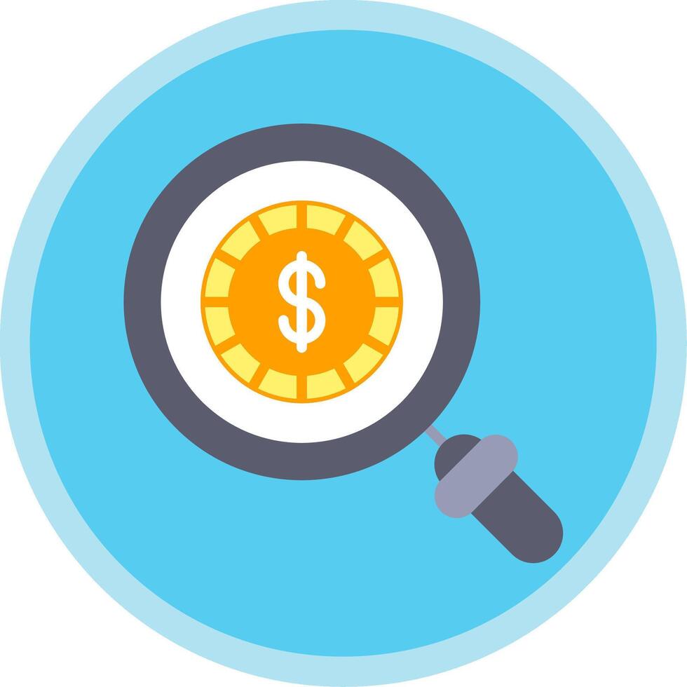 Coin Flat Multi Circle Icon vector