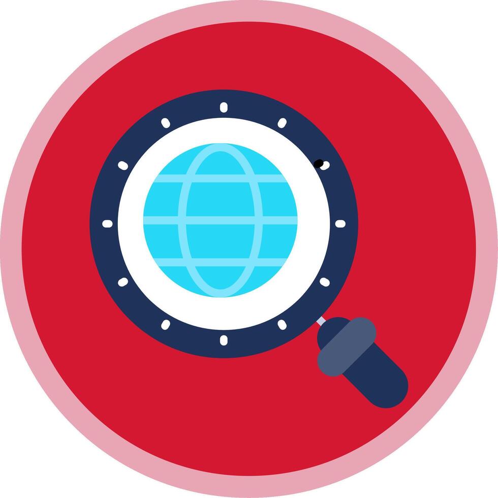 Magnifying Glass Flat Multi Circle Icon vector