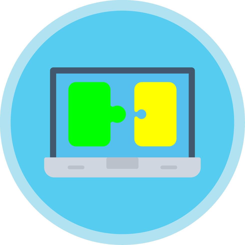 Puzzle Flat Multi Circle Icon vector