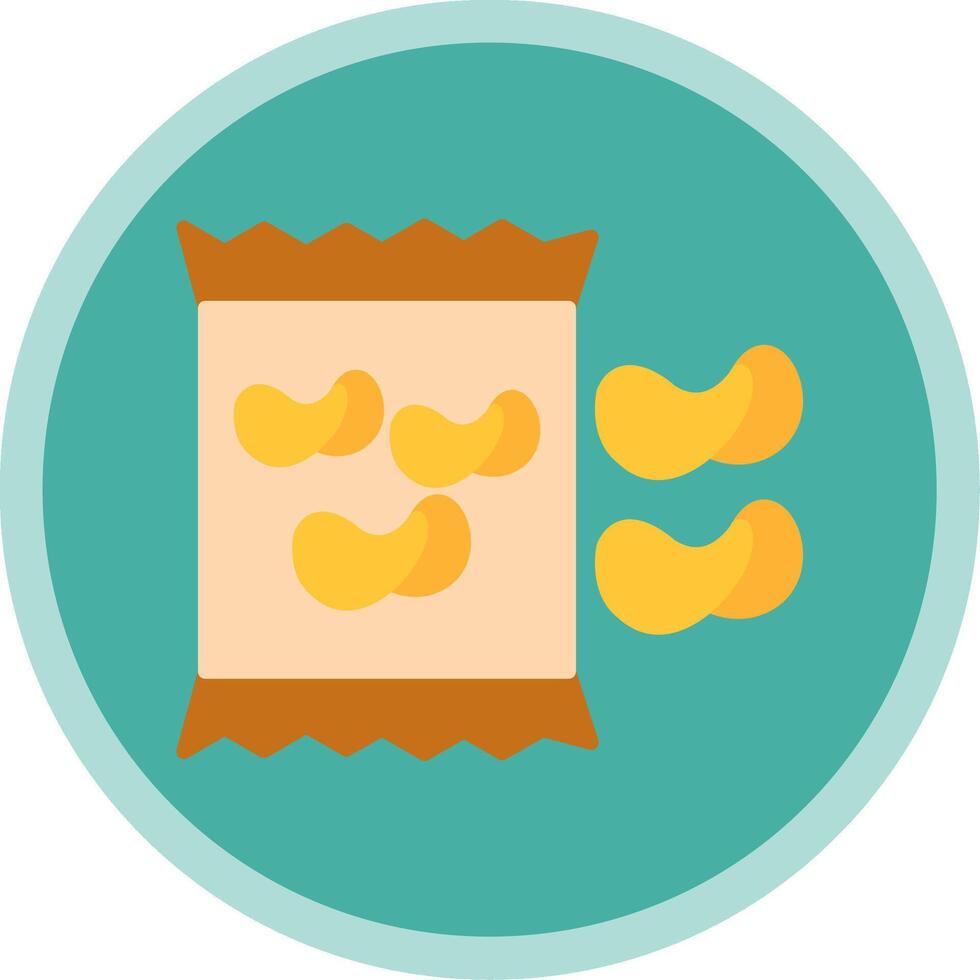 Chips Flat Multi Circle Icon vector