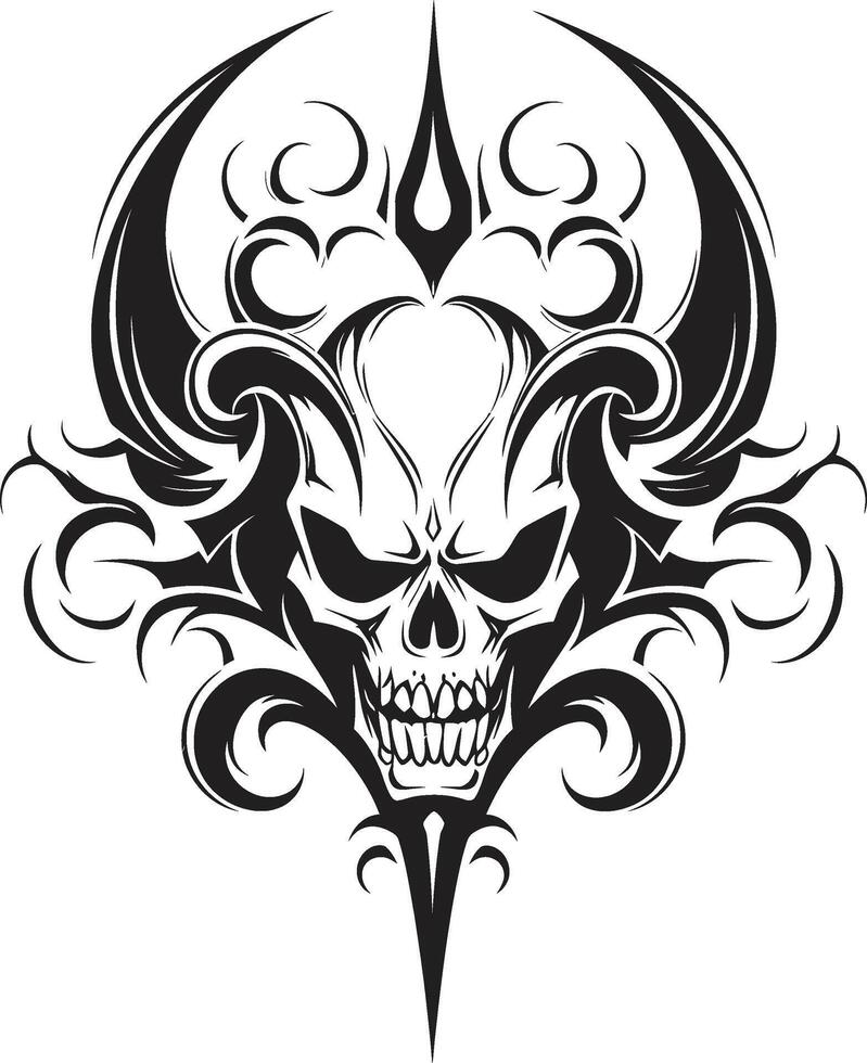 Sinister Shadow Black Devilhead Abyssal Aura Devilhead Tattoo vector