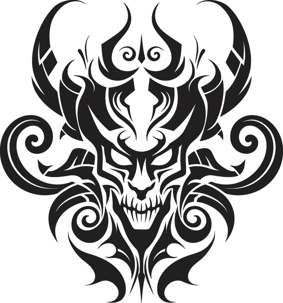 Ebon Enigma Devilhead for the Dark Obsidian Omen Evil Devilhead in Black vector