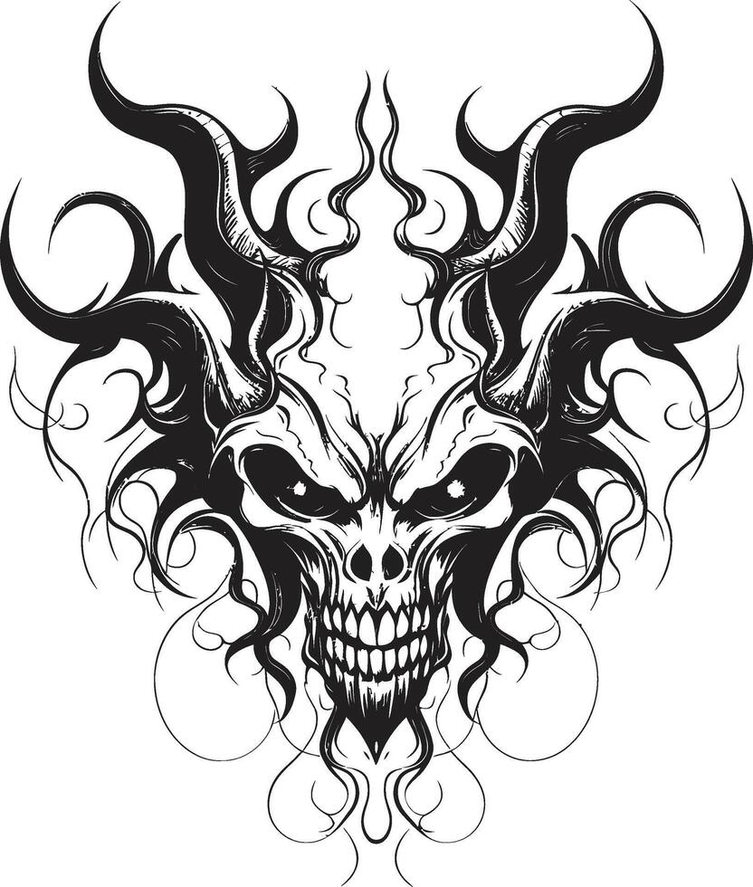 Sinister Symbolism Black Devilhead Malevolent Mark Evil Devilhead Tattoo vector