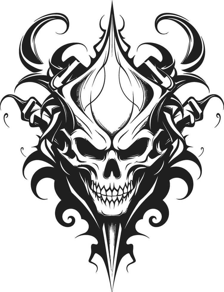 Stygian Signature Evil Devilhead Inferno Insignia Devilhead Tattoo vector