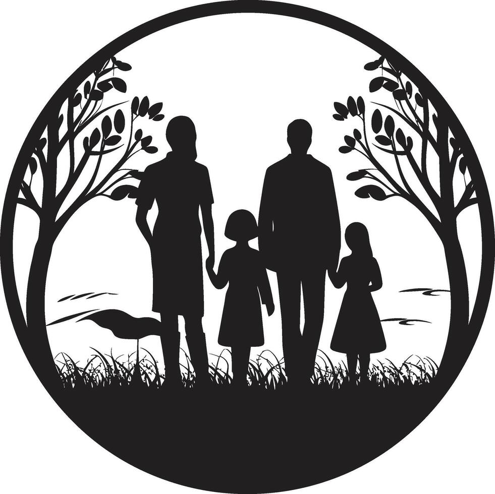 Together Forever Emblem of Happy Family Happiness Architects Family Element vector