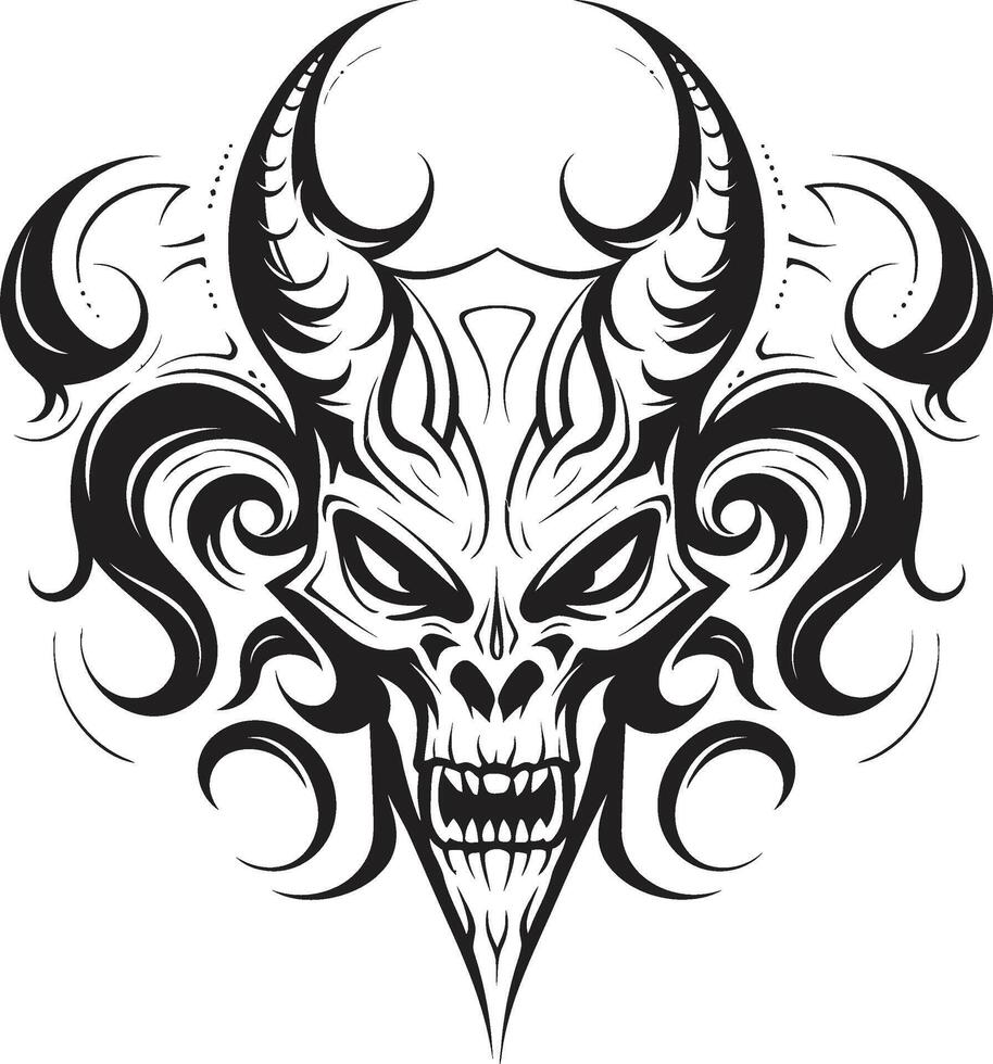 Sinuous Seal Black Devilhead Dark Dominion Devilhead Tattoo Symbol vector