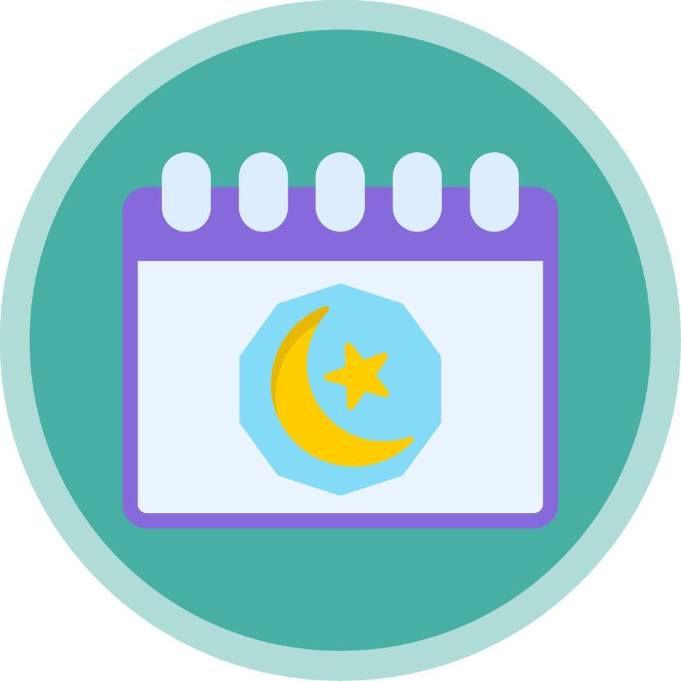 Ramadan Day Flat Multi Circle Icon vector