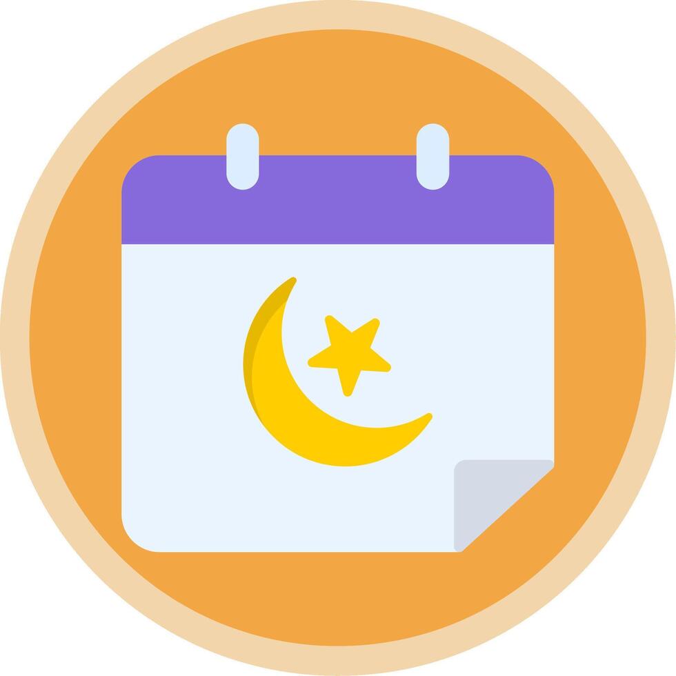 Calendar Flat Multi Circle Icon vector