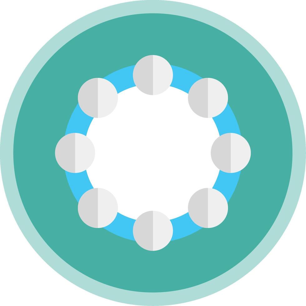 Tambourine Flat Multi Circle Icon vector