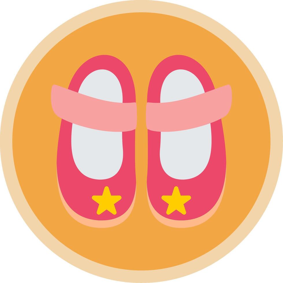 Baby Shoe Flat Multi Circle Icon vector