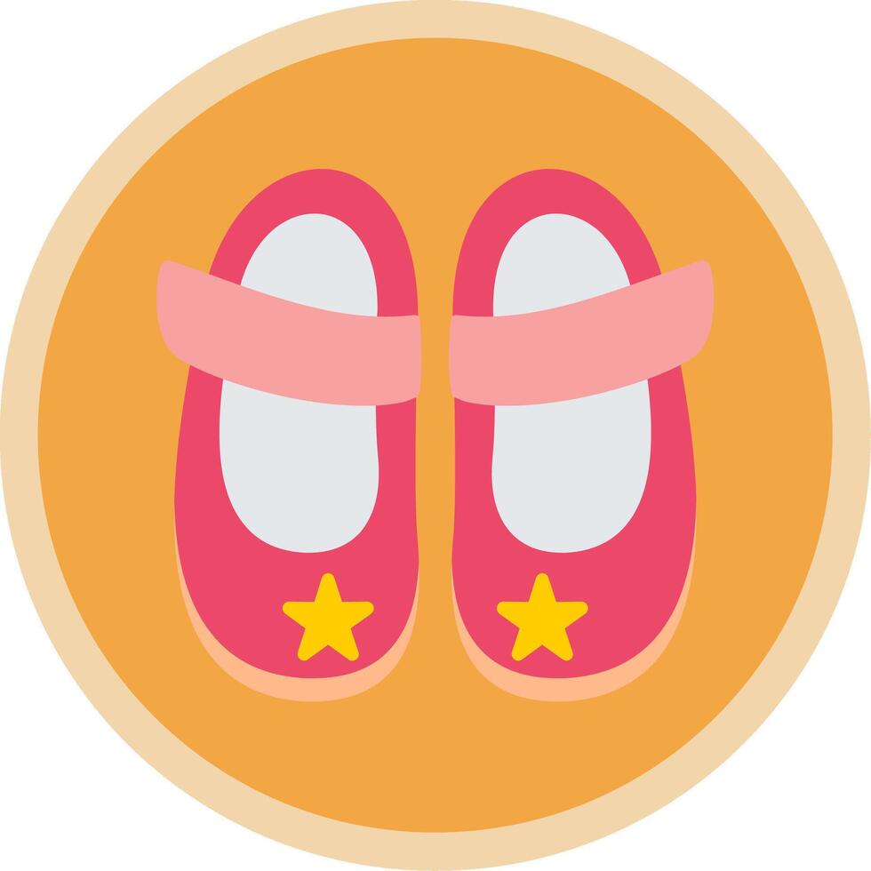 Baby Shoe Flat Multi Circle Icon vector