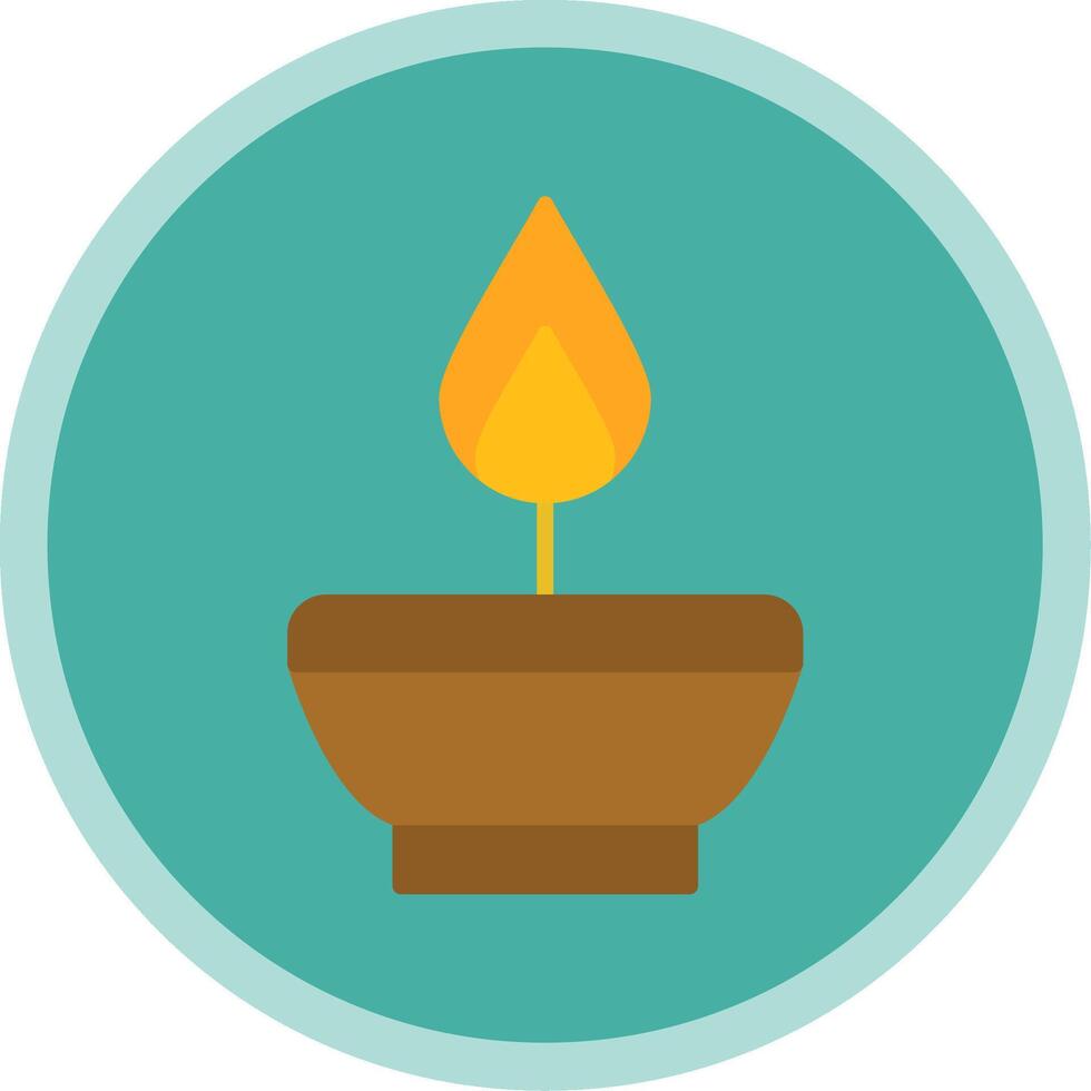 Oil Lamp Flat Multi Circle Icon vector