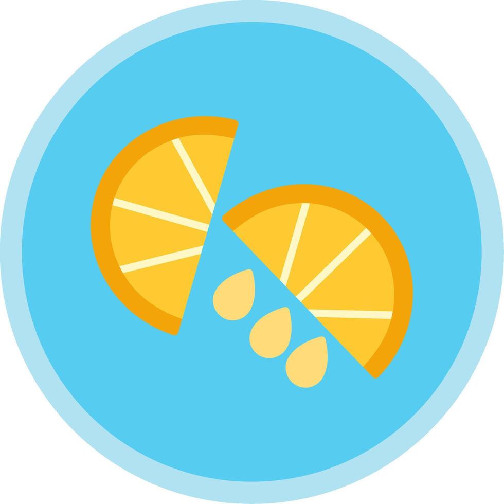 Lemon Slice Flat Multi Circle Icon vector