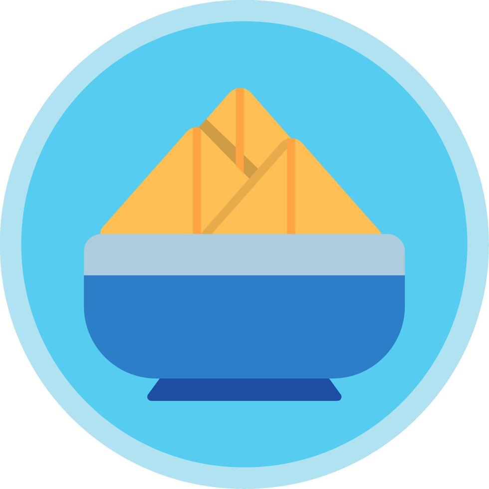 Samosa Flat Multi Circle Icon vector