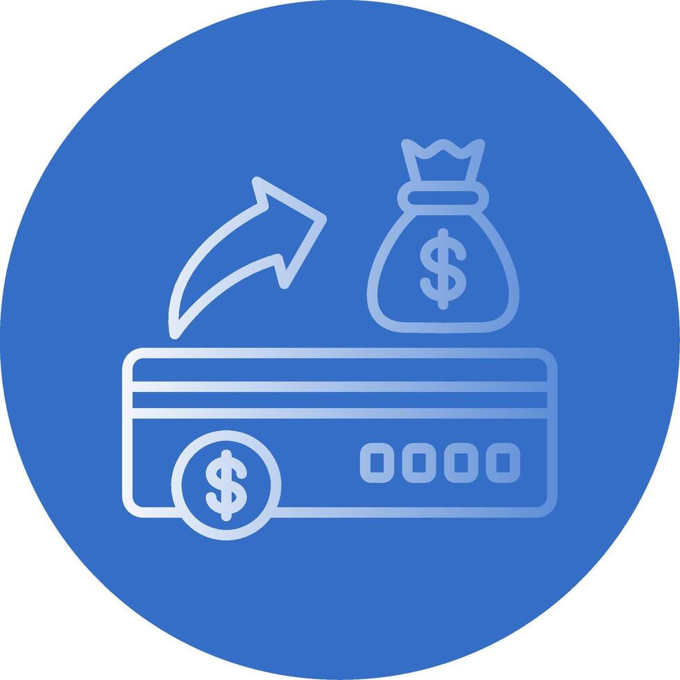 Bank Check Gradient Line Circle Icon vector