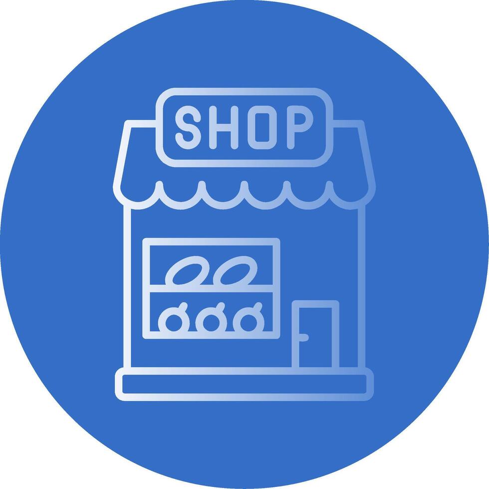 Ice Cream Shop Gradient Line Circle Icon vector