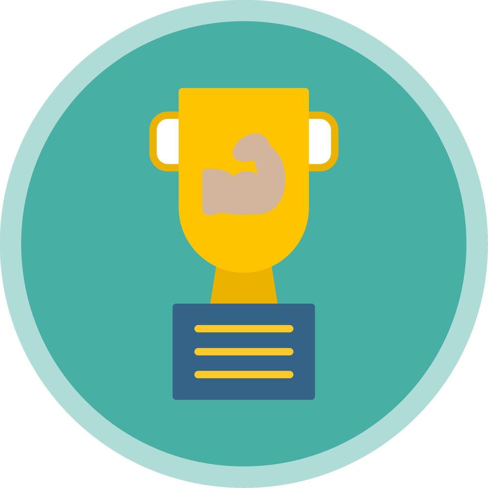 Trophy Flat Multi Circle Icon vector