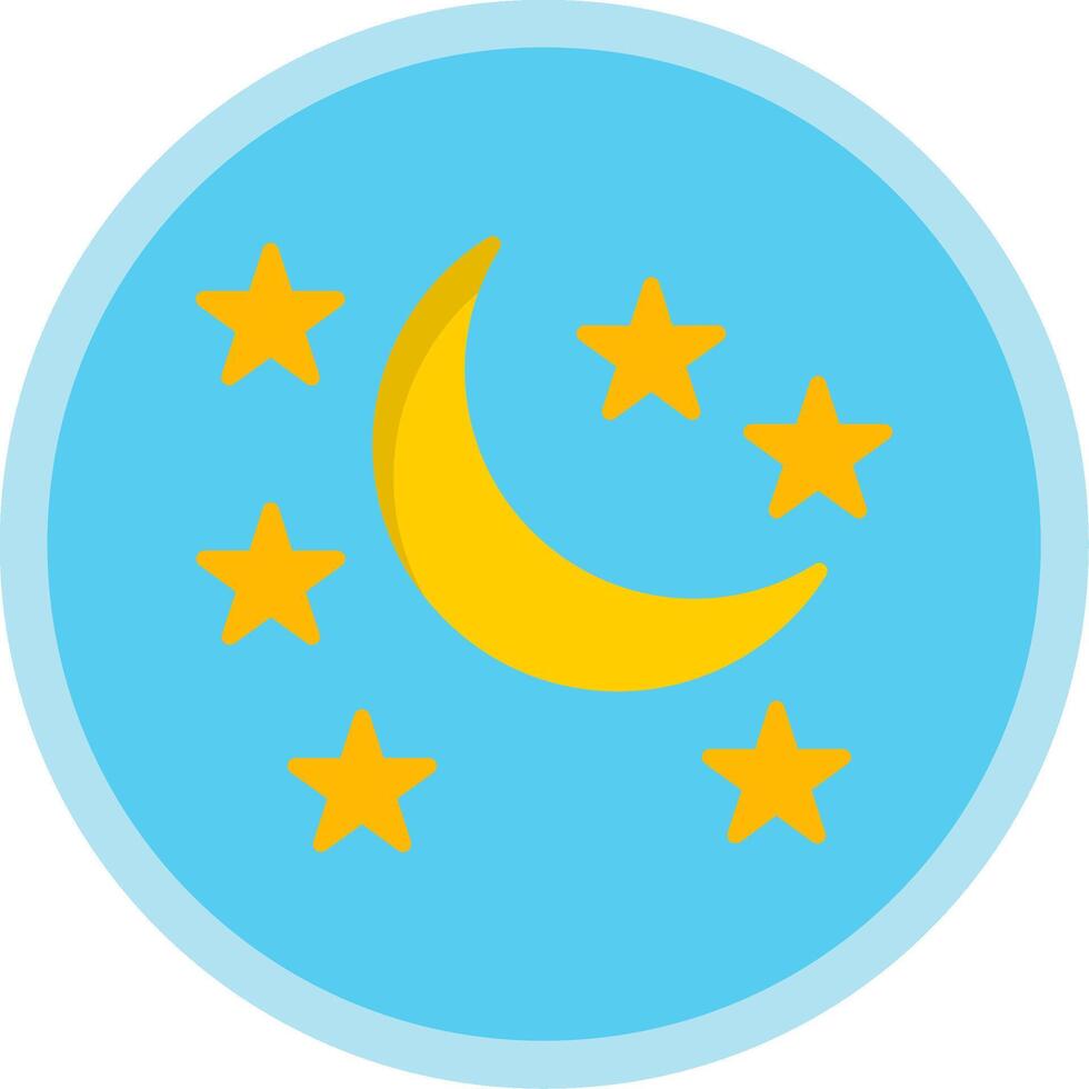 Moon Flat Multi Circle Icon vector