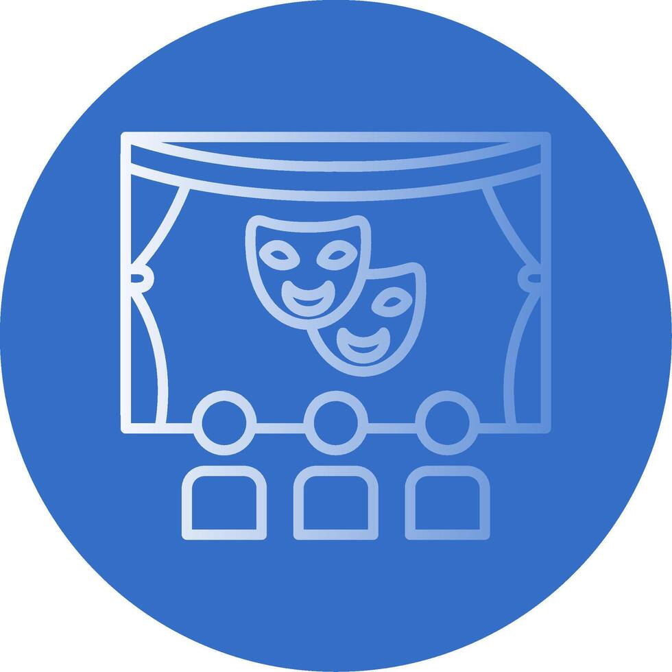 Theater Gradient Line Circle Icon vector