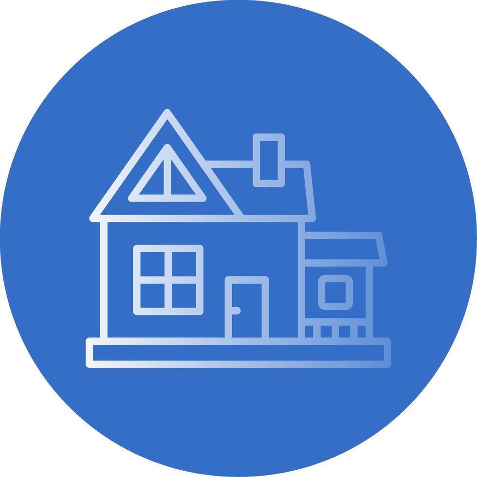 House Gradient Line Circle Icon vector