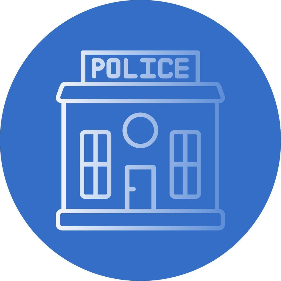 Police Station Gradient Line Circle Icon vector
