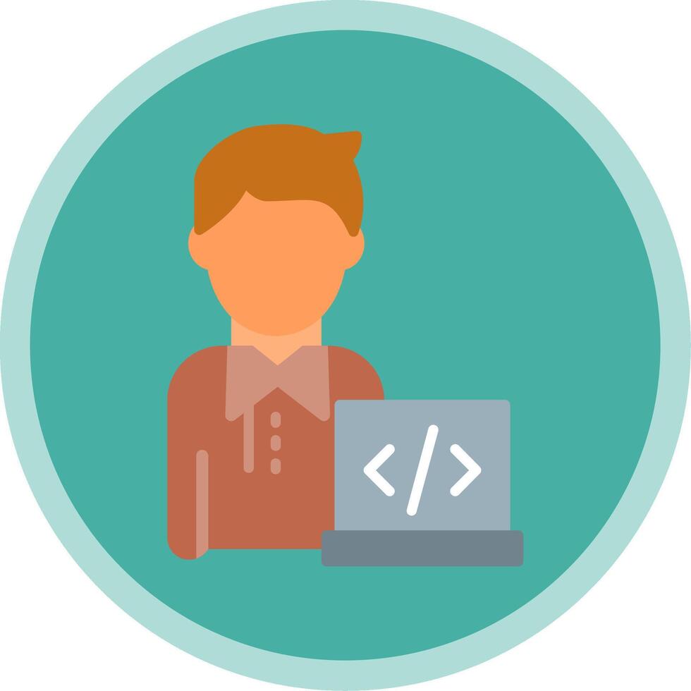 Programmer Flat Multi Circle Icon vector