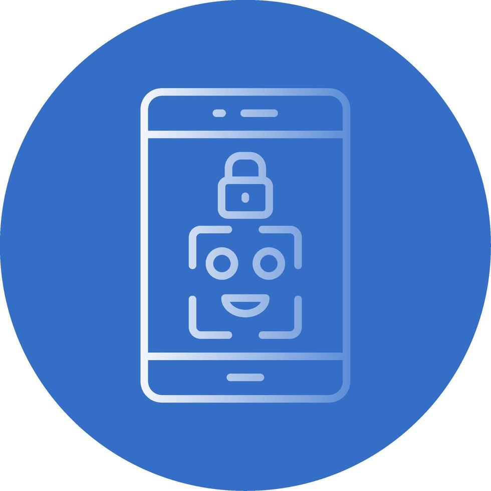 Facial Recognition Gradient Line Circle Icon vector