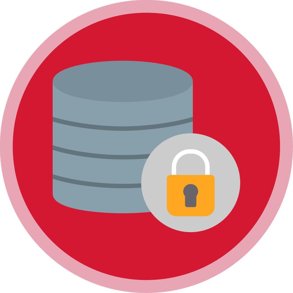 secure Database Flat Multi Circle Icon vector