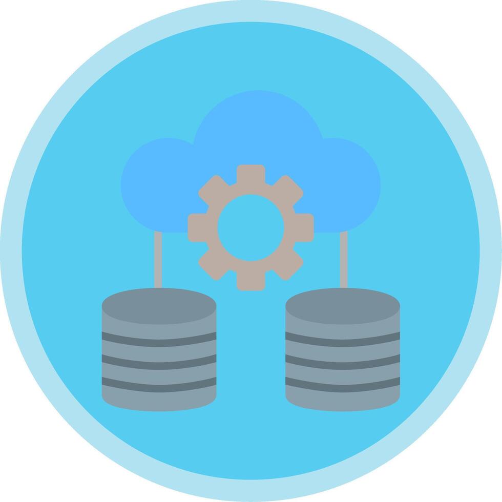 Data Storage Flat Multi Circle Icon vector