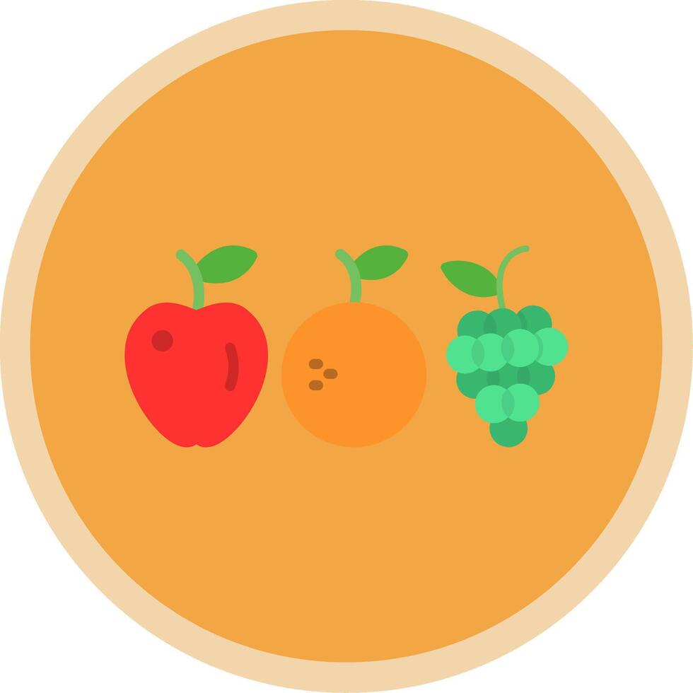 Fruit Flat Multi Circle Icon vector