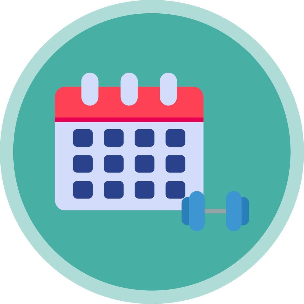 Calendar Flat Multi Circle Icon vector